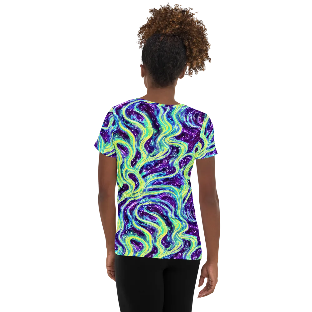 Tidal Luminescence on Women's Athletic T-Shirt — Back