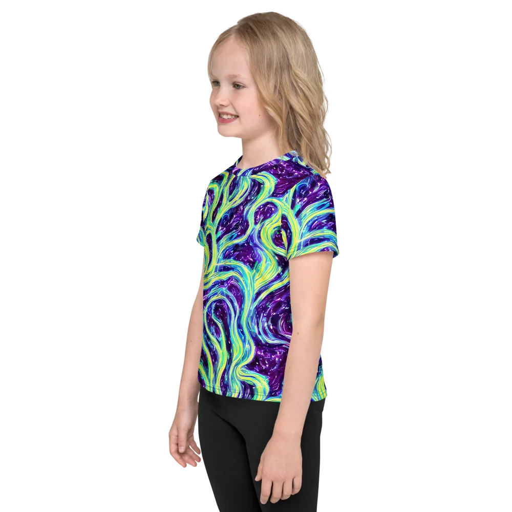Tidal Luminescence on Kids Crew Neck T-Shirt — Left