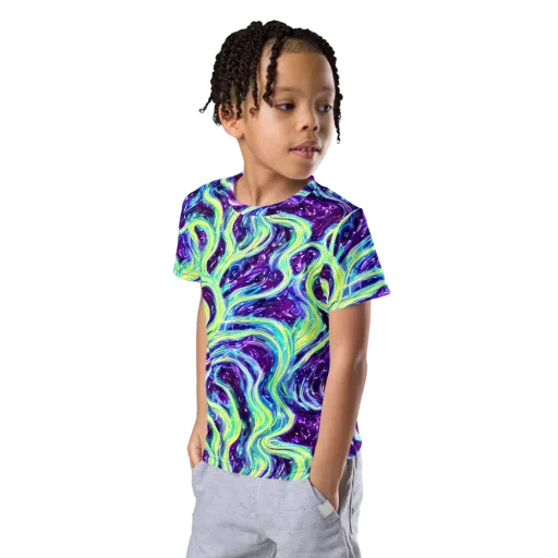 Tidal Luminescence on a Kids Crew Neck T-Shirt