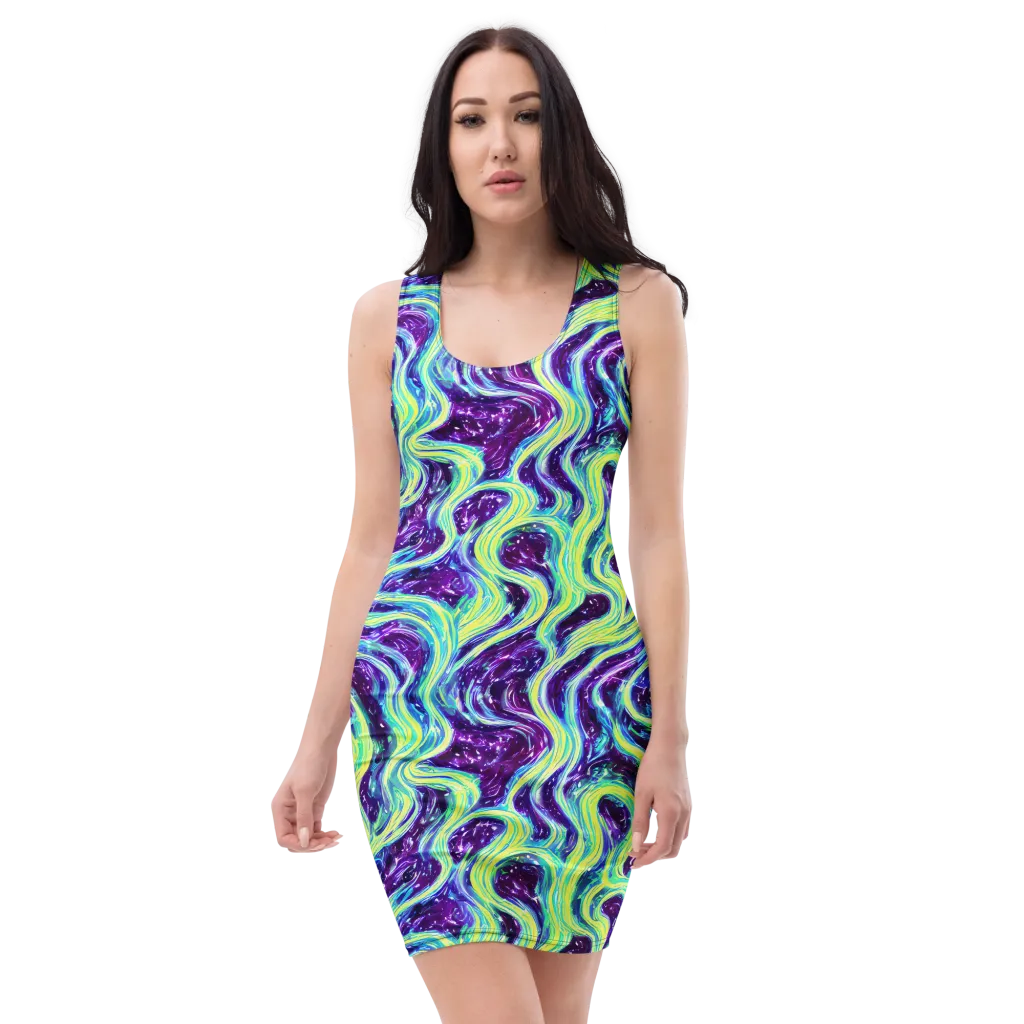 Tidal Luminescence on Bodycon Dress — Front