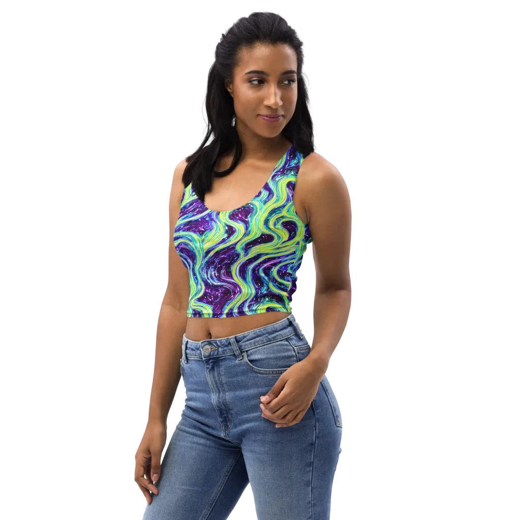 Tidal Luminescence on Crop Top — Left Front