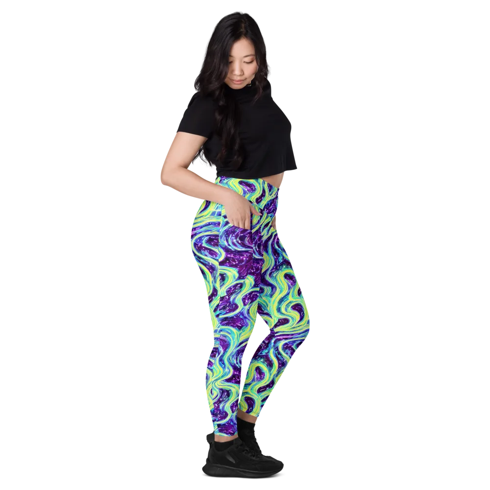 Tidal Luminescence on Leggings with Pockets — Right