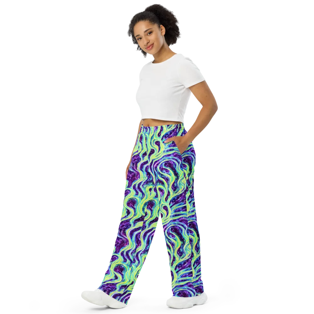 Tidal Luminescence on Wide-Leg Pants — Left Front
