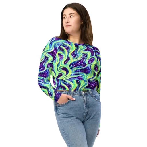 Tidal Luminescence on a Long Sleeve Crop Top