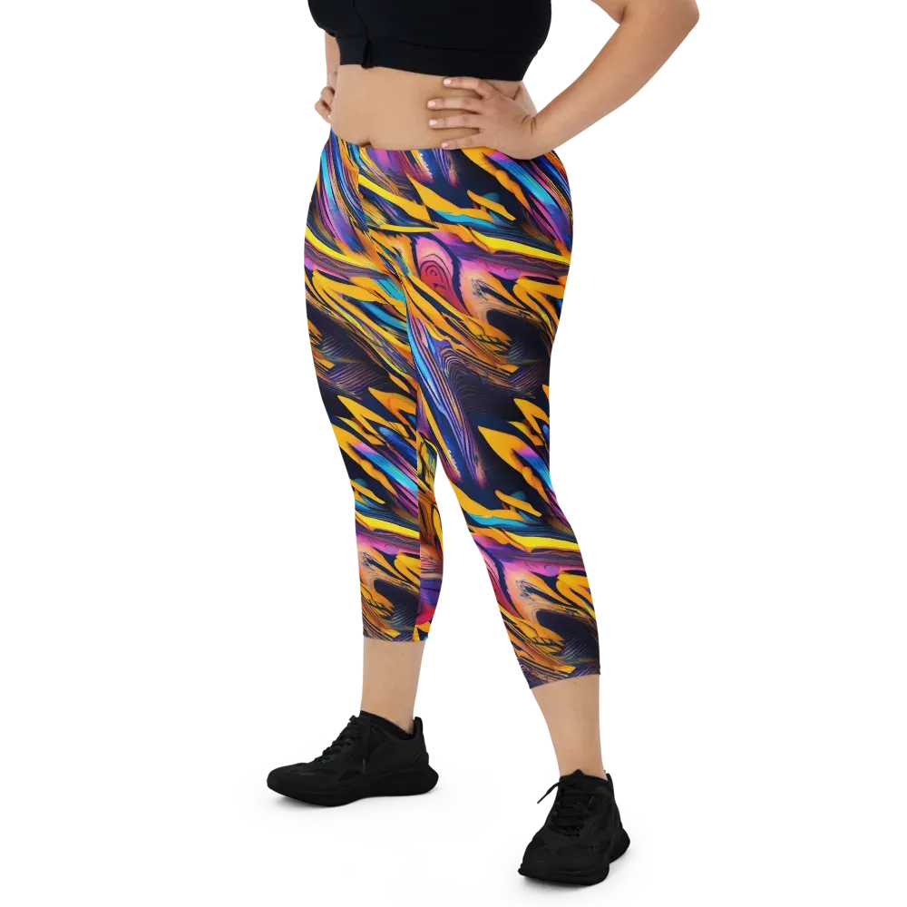 Electric Saffron on Capri Leggings — Front