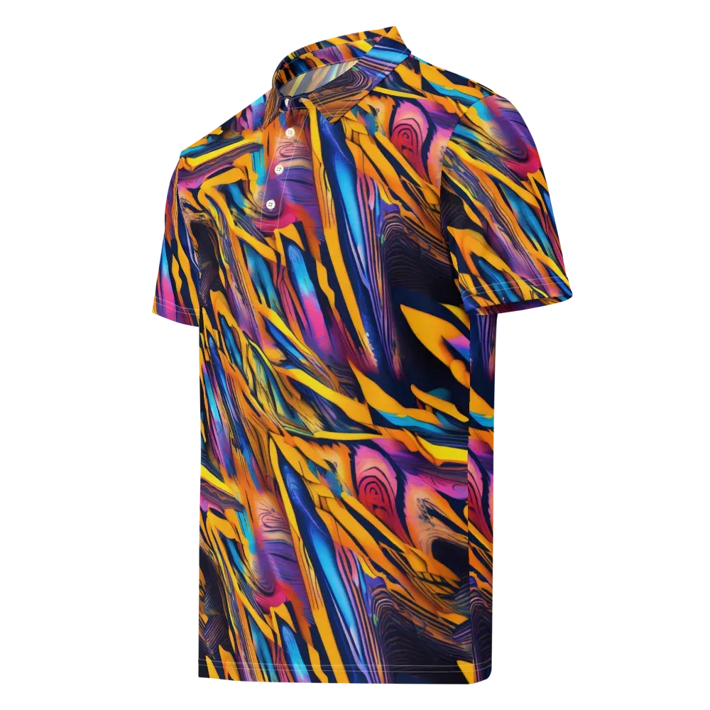 Electric Saffron on Men's Slim Fit Polo Shirt — Left Front