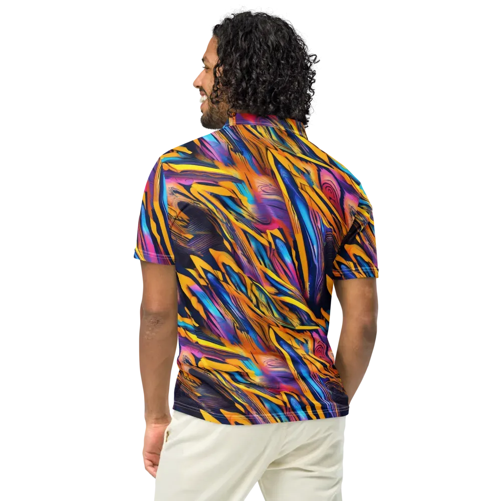 Electric Saffron on Men's Slim Fit Polo Shirt — Back