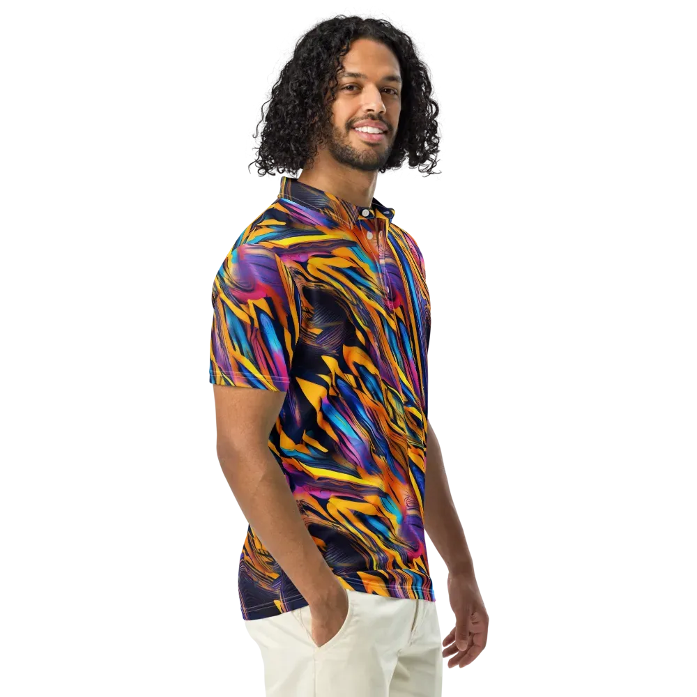 Electric Saffron on Men's Slim Fit Polo Shirt — Right Front