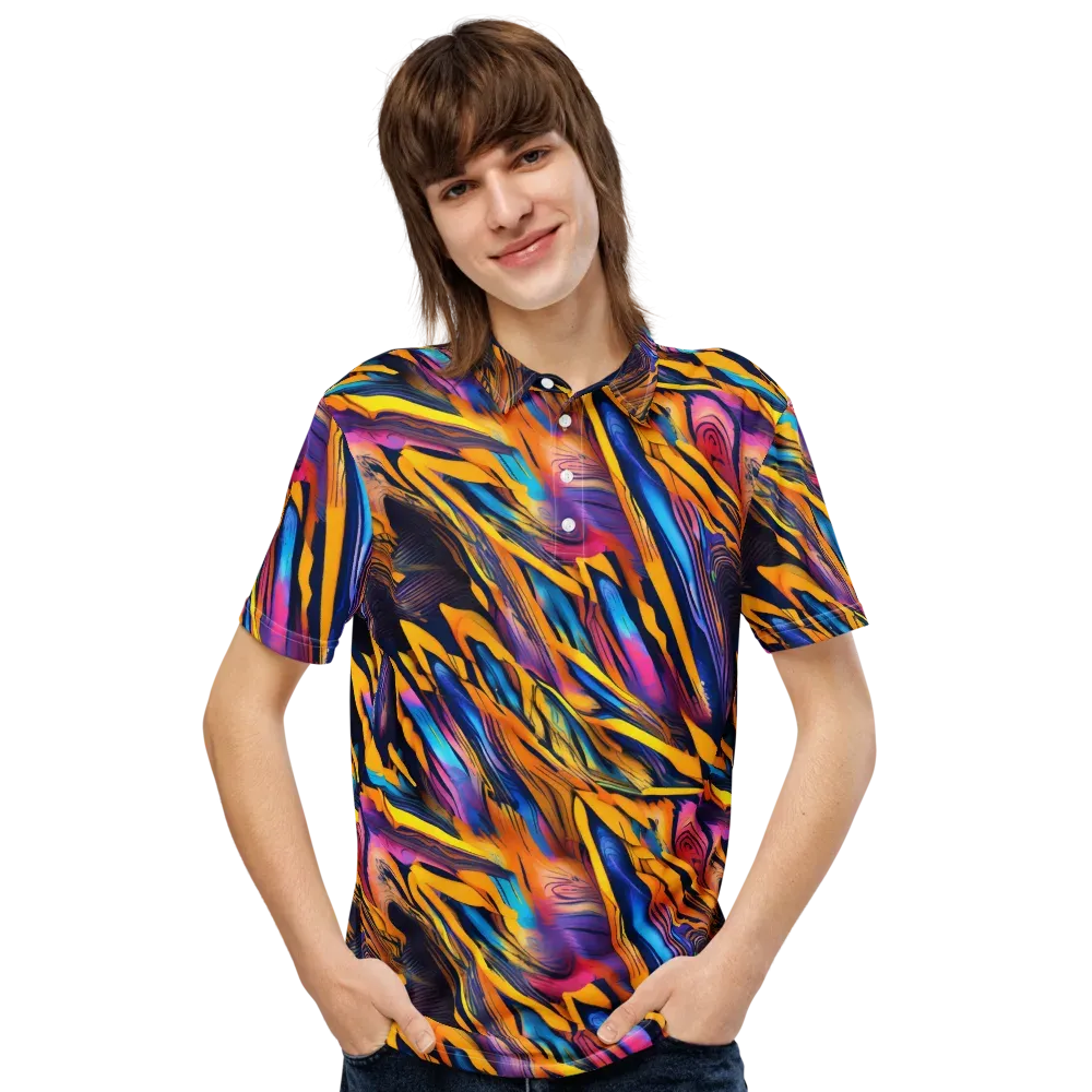 Electric Saffron on Men's Slim Fit Polo Shirt — Front