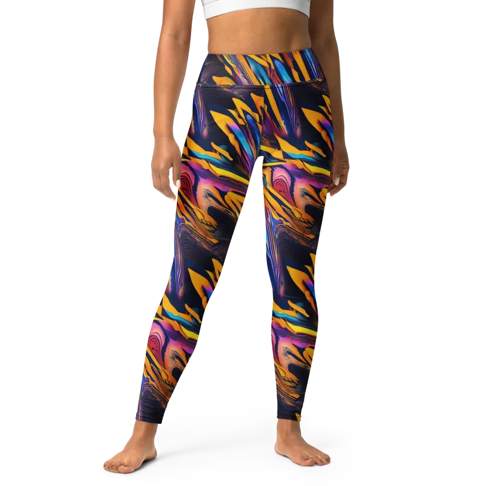 Electric Saffron on Yoga Leggings — Front