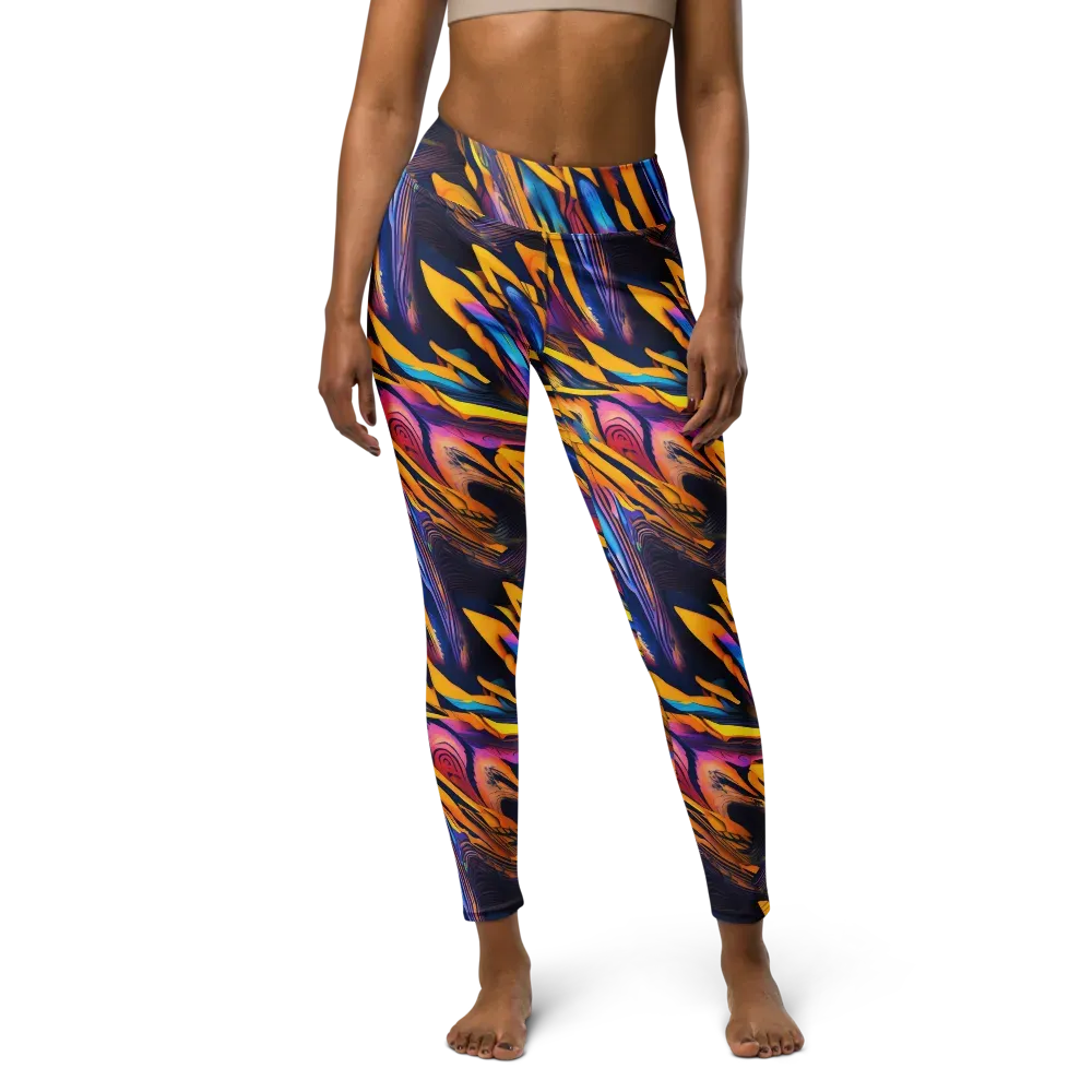 Electric Saffron on Yoga Leggings — Front