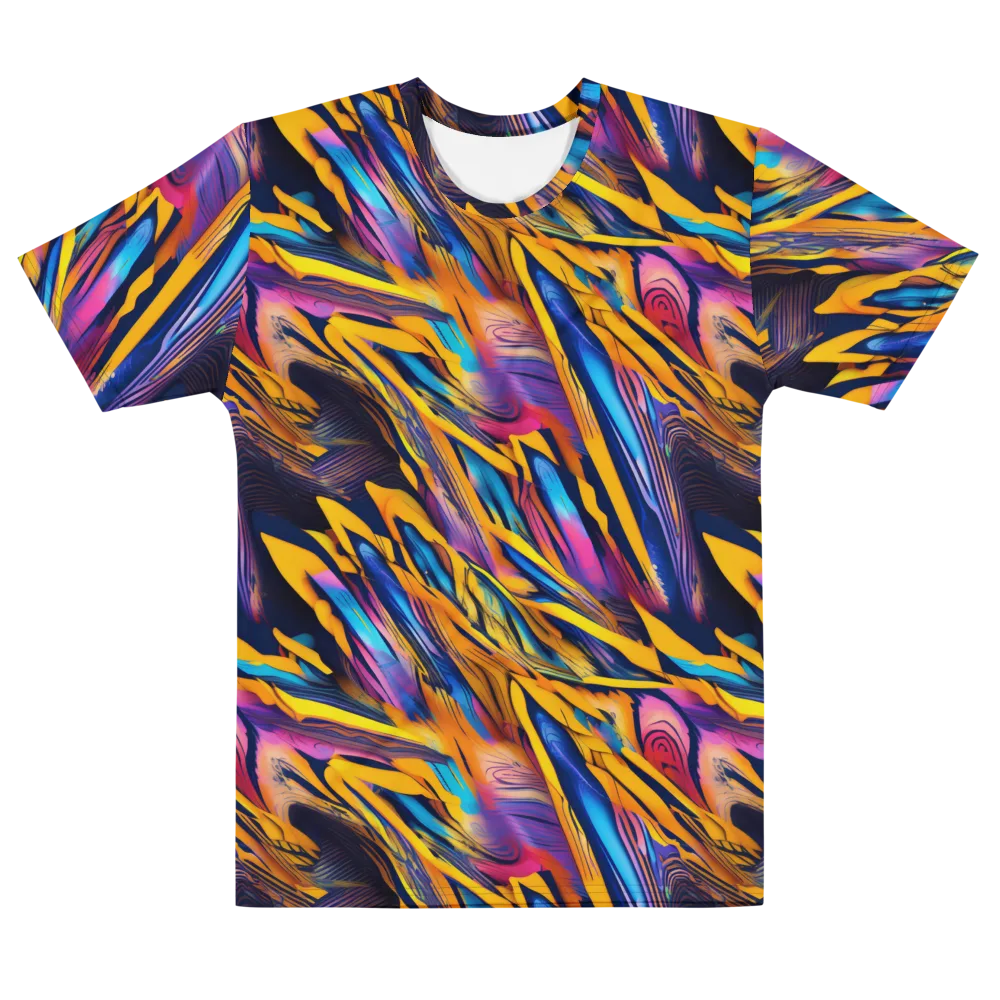 Electric Saffron on Men's Cotton Crew Neck T-Shirt — Front