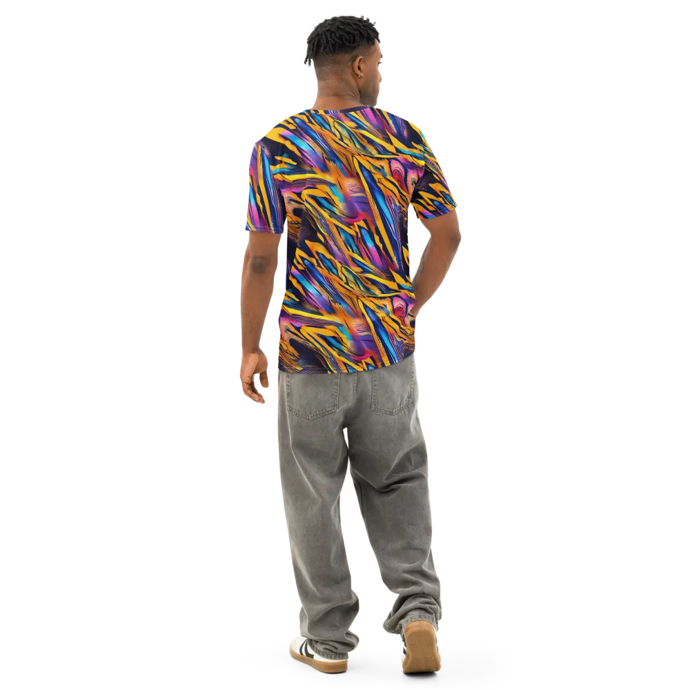 Electric Saffron on Men's Cotton Crew Neck T-Shirt — Back