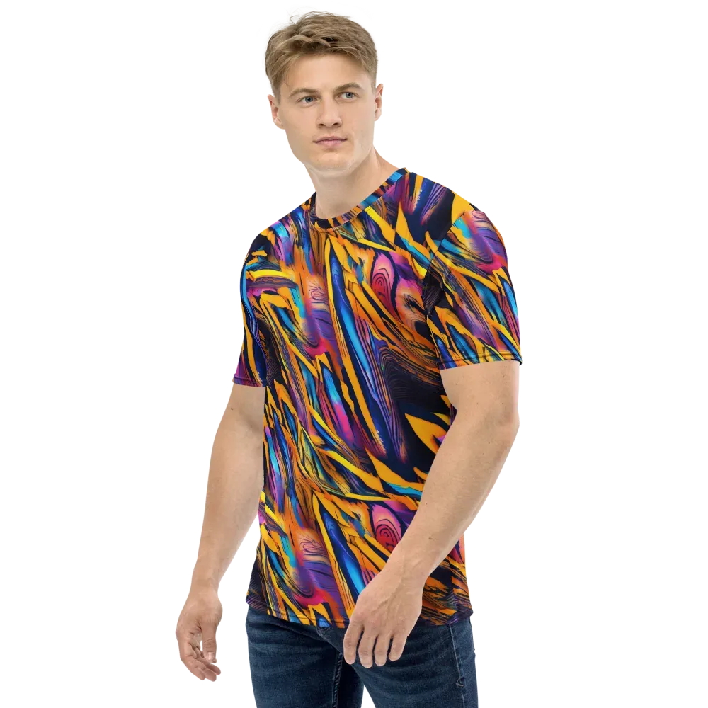 Electric Saffron on Men's Crew Neck T-Shirt — Left