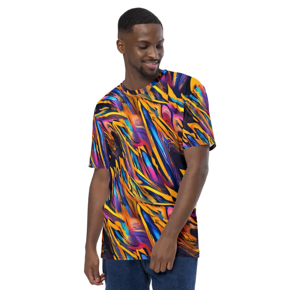 Electric Saffron on Men's Crew Neck T-Shirt — Left