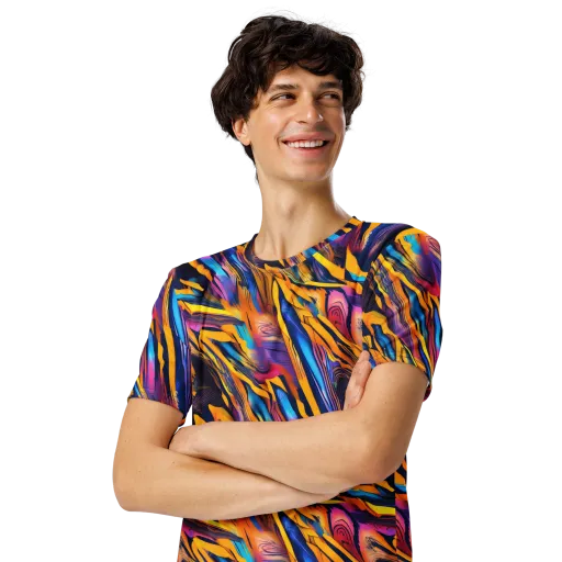 Electric Saffron on a Men's Crew Neck T-Shirt