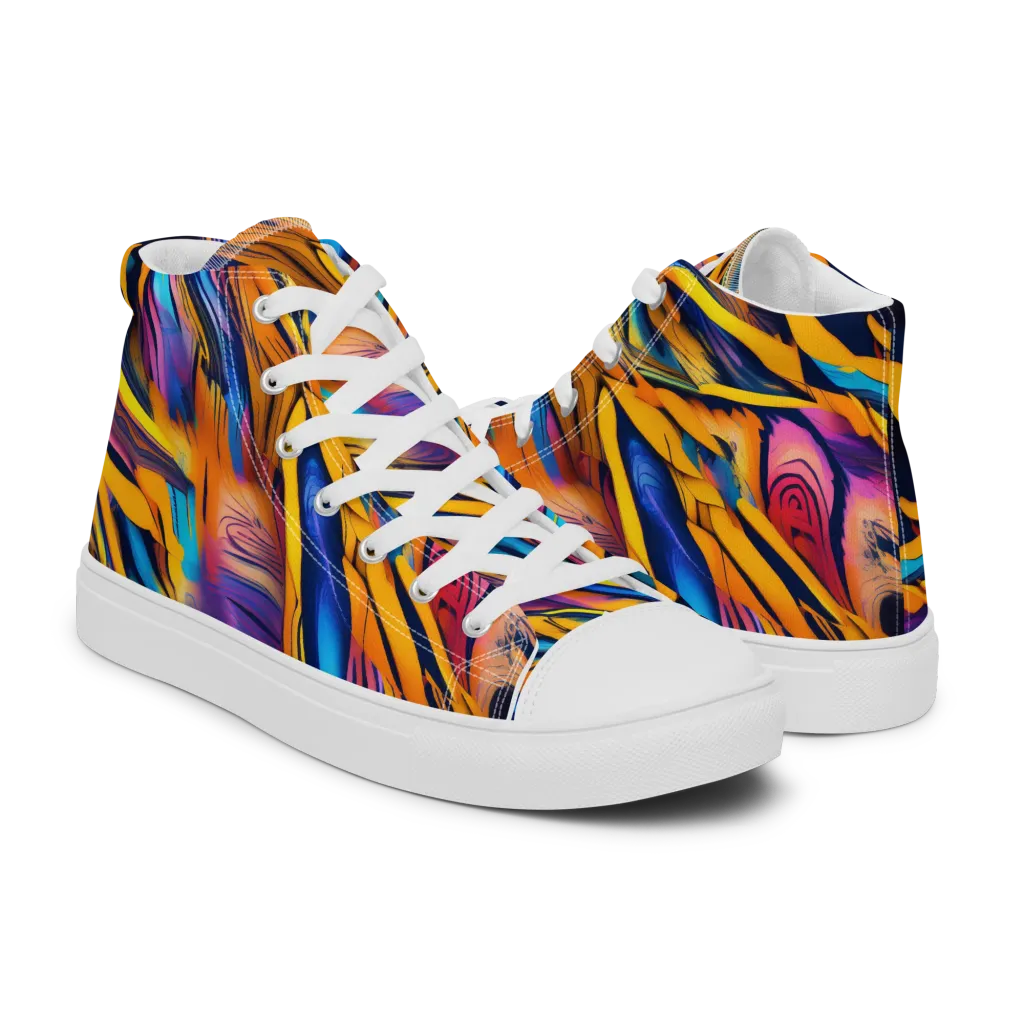Electric Saffron on Men's High Top Canvas Shoes — Right
