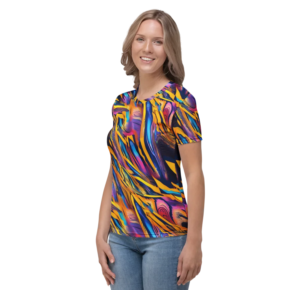 Electric Saffron on Women's Crew Neck T-Shirt — Left
