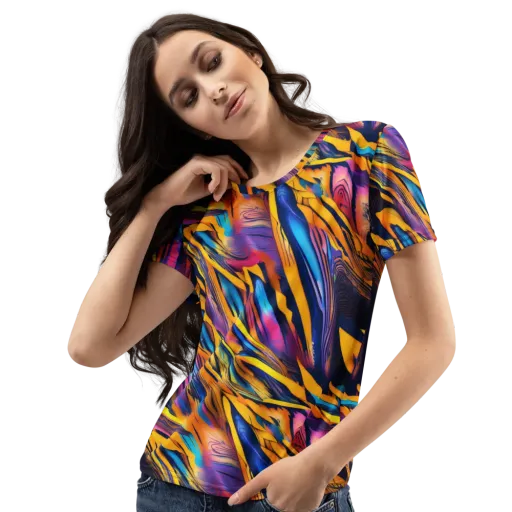 Electric Saffron on a Women's Crew Neck T-Shirt
