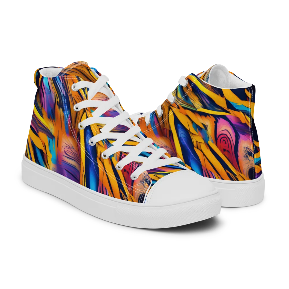 Electric Saffron on Women's High Top Canvas Shoes — Right