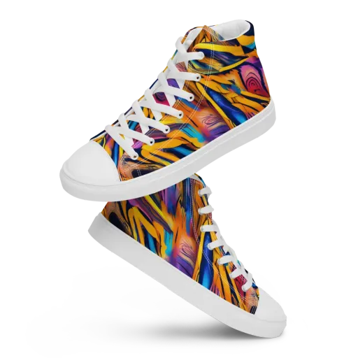 Electric Saffron on a Women's High Top Canvas Shoes