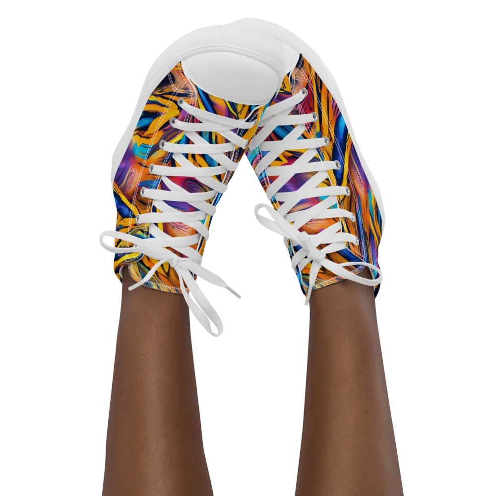 Electric Saffron on Women's High Top Canvas Shoes — Front