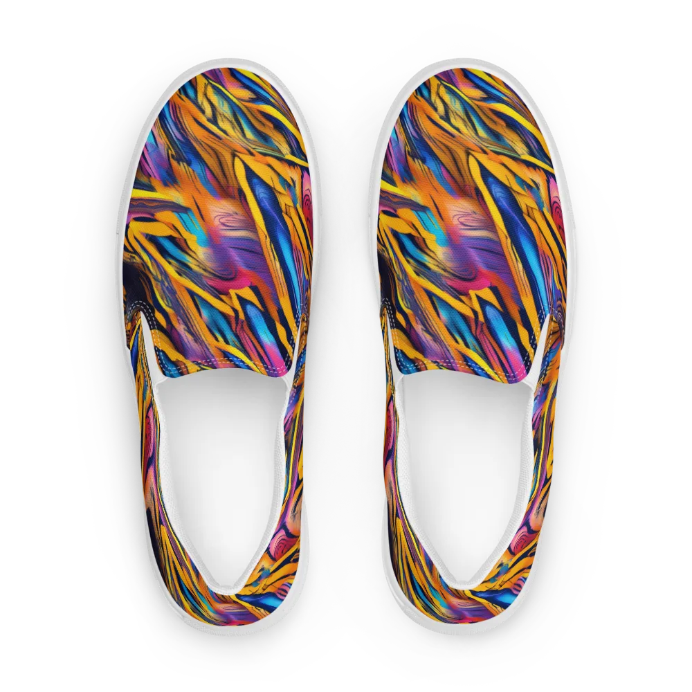Electric Saffron on Men's Slip-On Canvas Shoes — Front