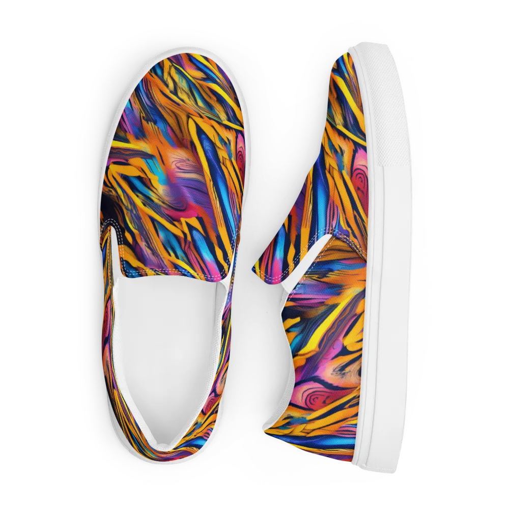 Electric Saffron on Men's Slip-On Canvas Shoes — Front