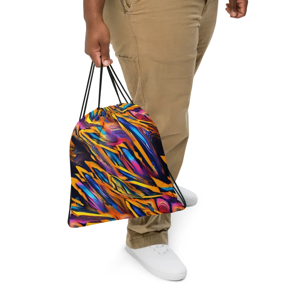 Electric Saffron on Drawstring Bag — Front