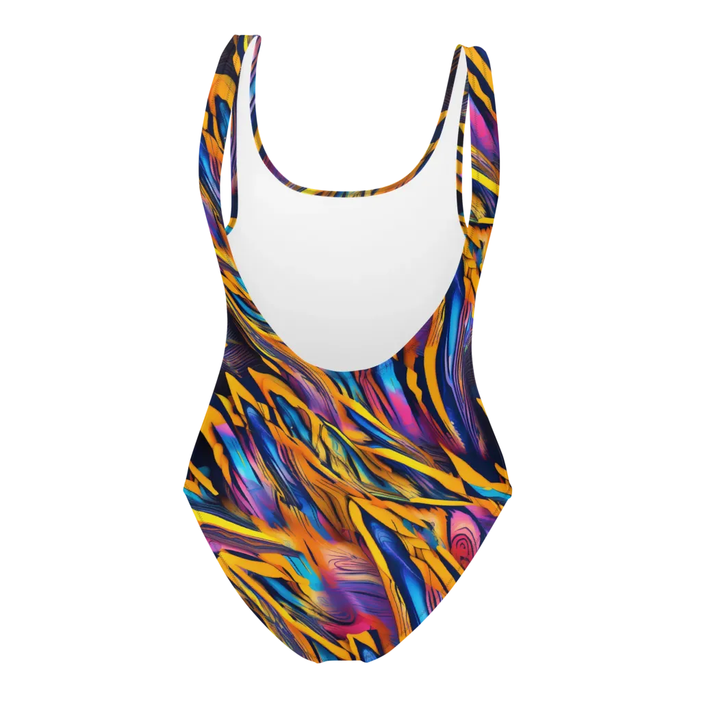Electric Saffron on One-Piece Swimsuit — Back