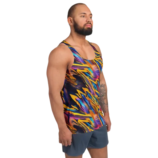 Electric Saffron on a Men's Tank Top