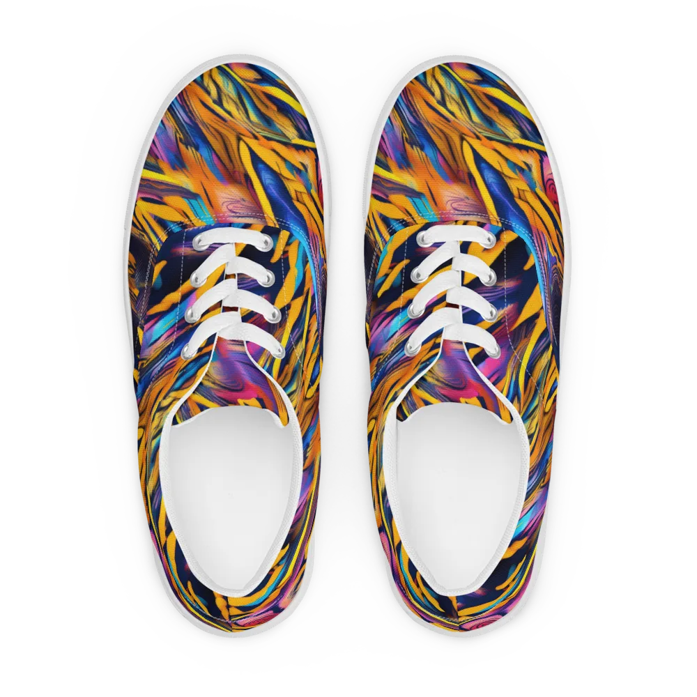 Electric Saffron on Men's Lace-Up Canvas Shoes — Front