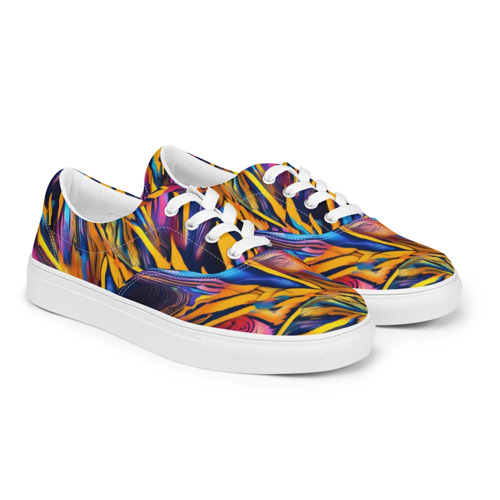 Electric Saffron on Men's Lace-Up Canvas Shoes — Right Front