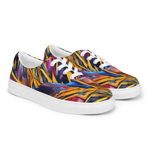 Electric Saffron on a Men's Lace-Up Canvas Shoes