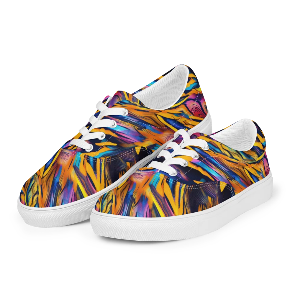 Electric Saffron on Men's Lace-Up Canvas Shoes — Left Front