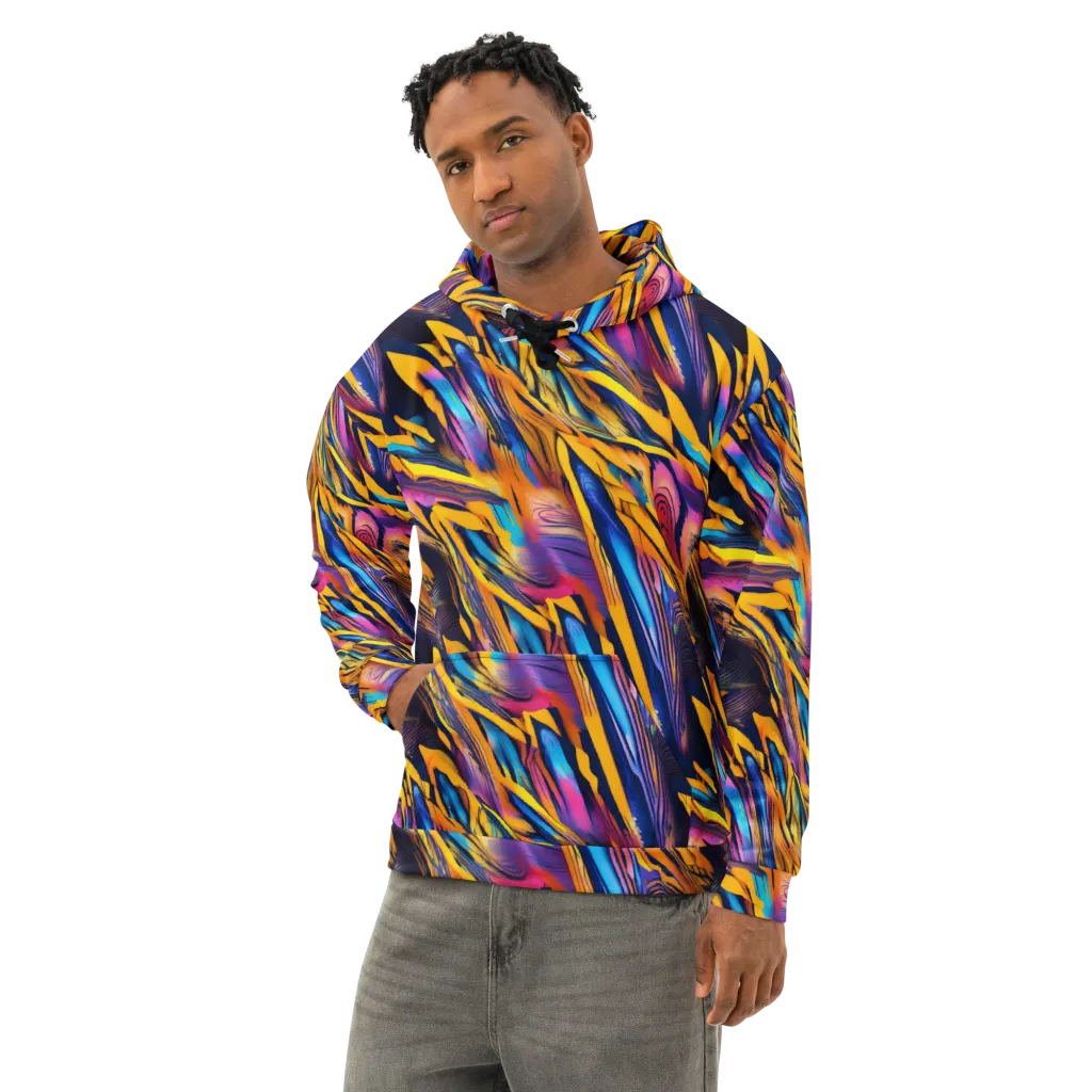 Electric Saffron on Cotton Hoodie — Left Front