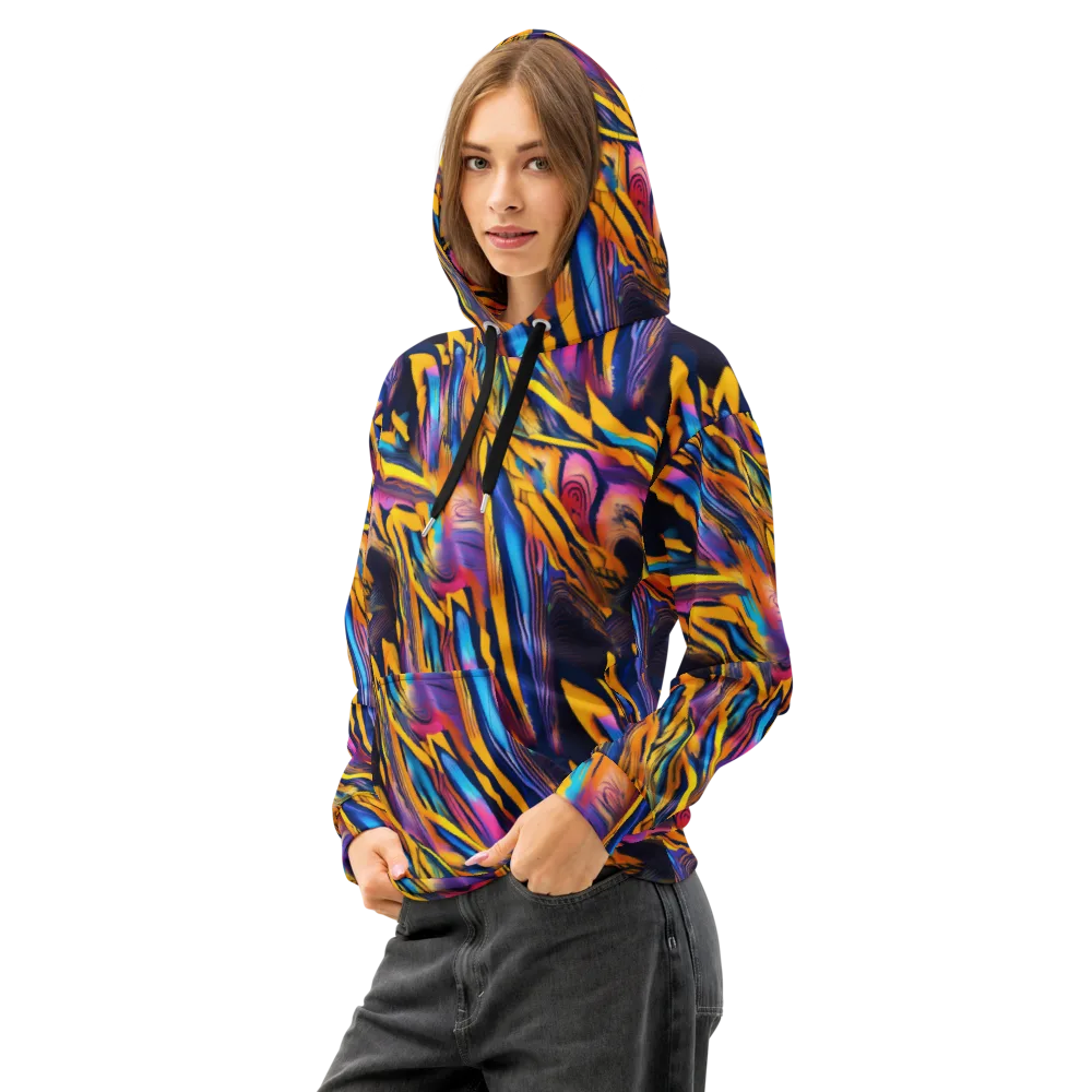 Electric Saffron on Cotton Hoodie — Left Front