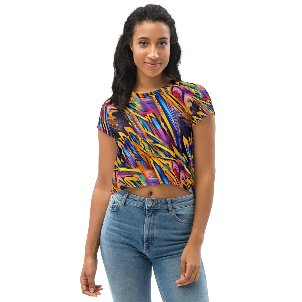 Electric Saffron on Crop Tee — Front
