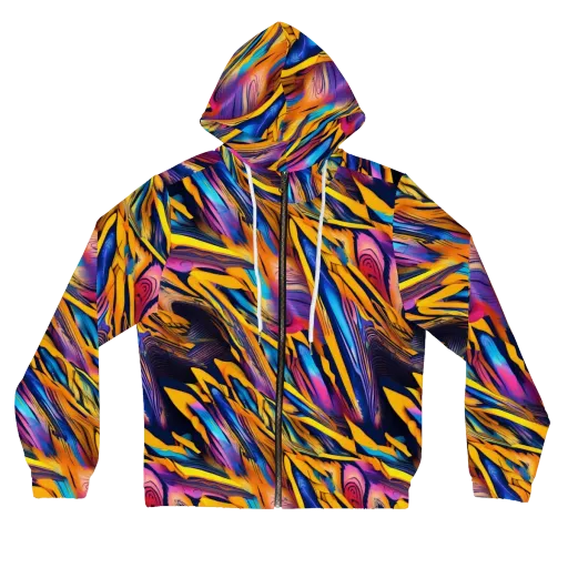 Electric Saffron on a Women's Full-Zip Hoodie