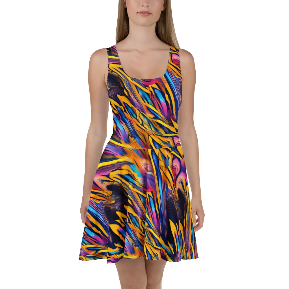 Electric Saffron on Skater Dress — Front