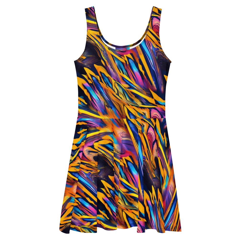 Electric Saffron on Skater Dress — Front