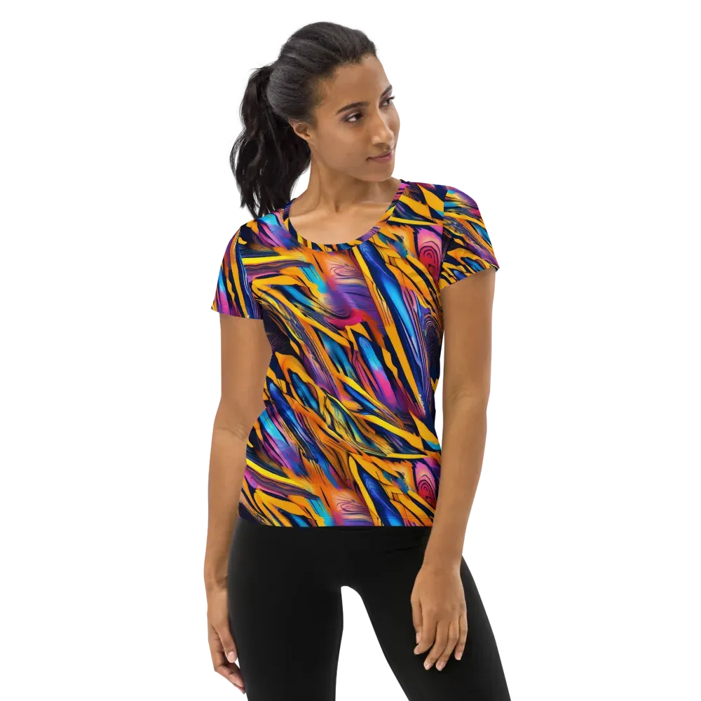 Electric Saffron on Women's Athletic T-Shirt — Front