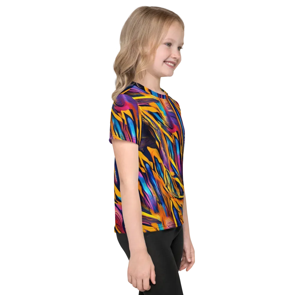 Electric Saffron on Kids Crew Neck T-Shirt — Right