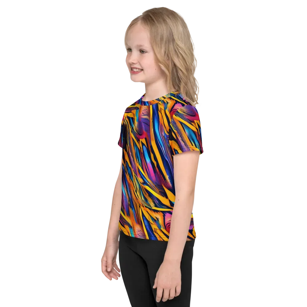 Electric Saffron on Kids Crew Neck T-Shirt — Left