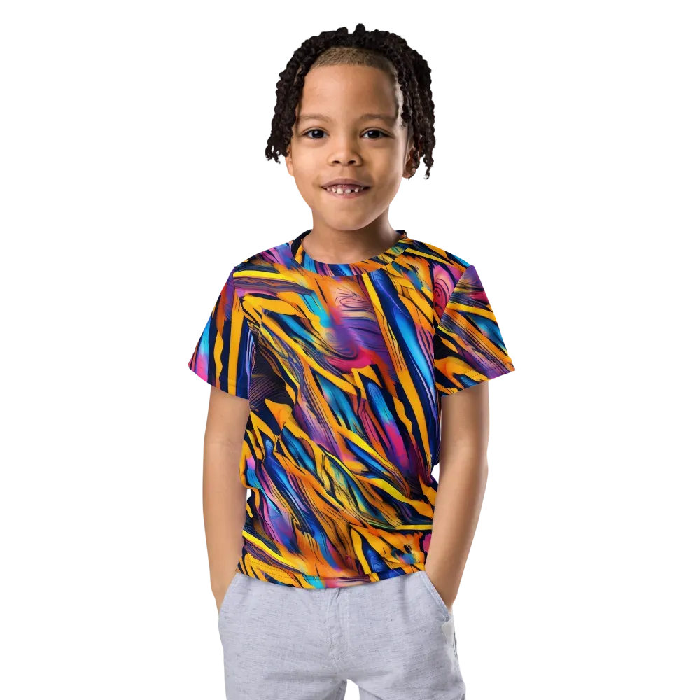Electric Saffron on Kids Crew Neck T-Shirt — Front