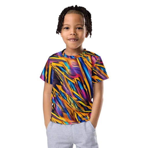 Electric Saffron on a Kids Crew Neck T-Shirt