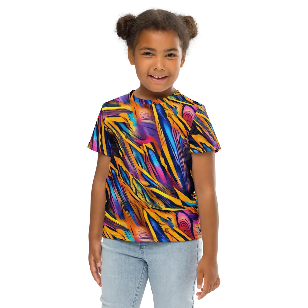 Electric Saffron on Kids Crew Neck T-Shirt — Front
