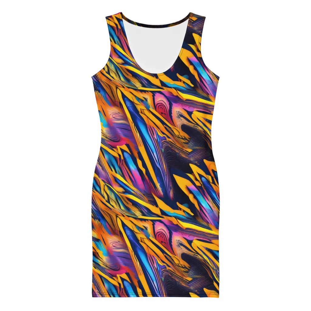 Electric Saffron on Bodycon Dress — Front