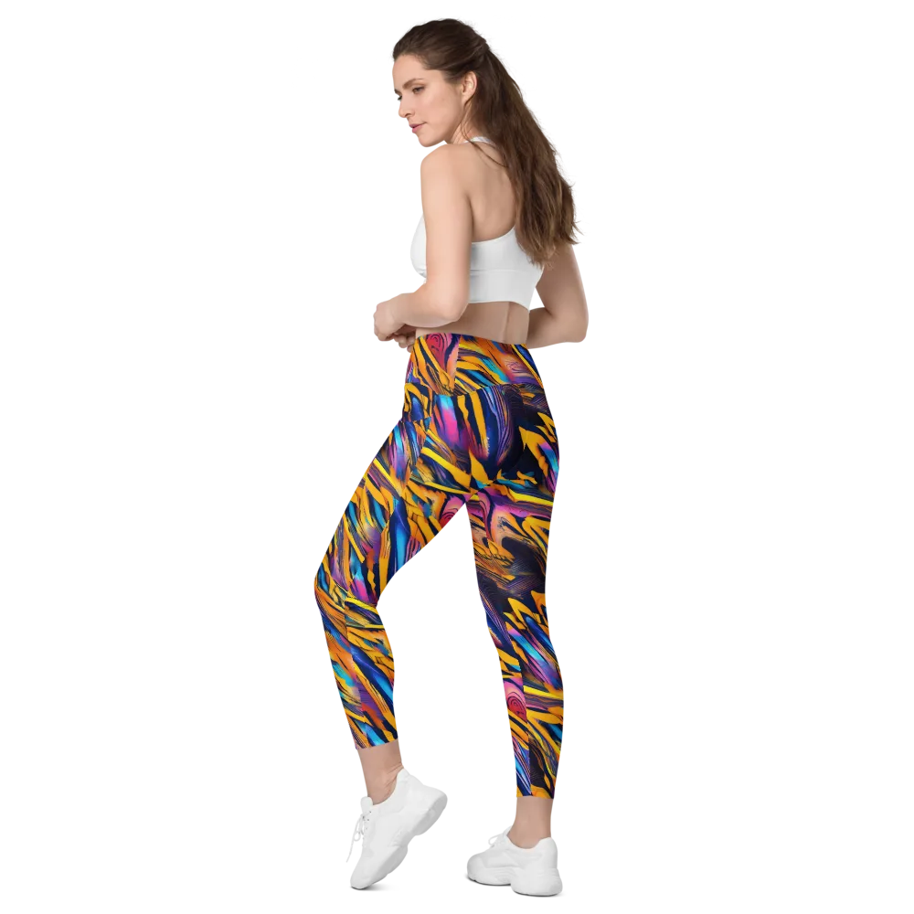 Electric Saffron on Leggings with Pockets — Left Back