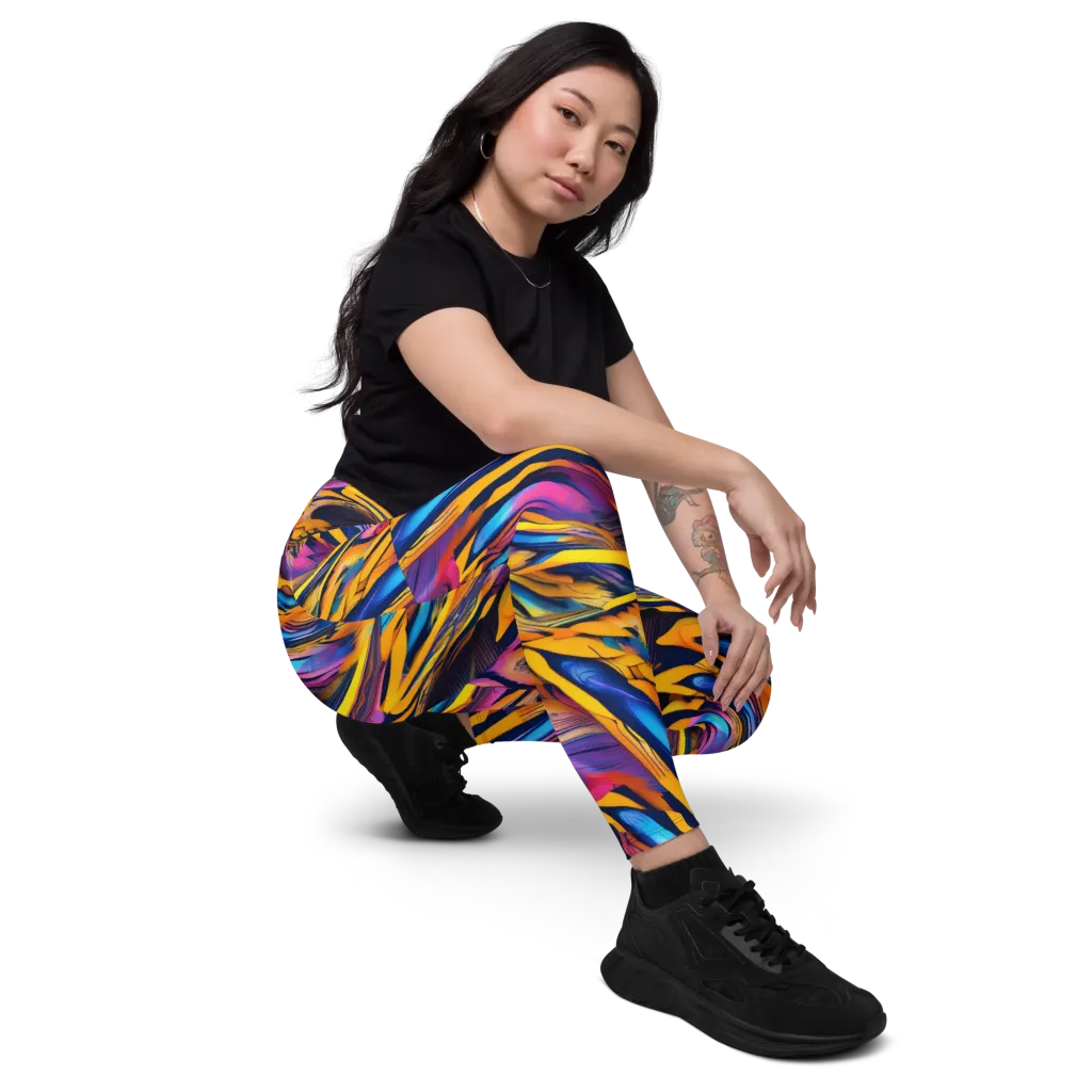 Electric Saffron on Leggings with Pockets — Right Front